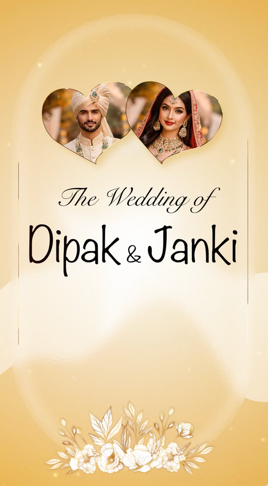 Elegant Hindu Wedding Invitation Video – Floral Gold Theme